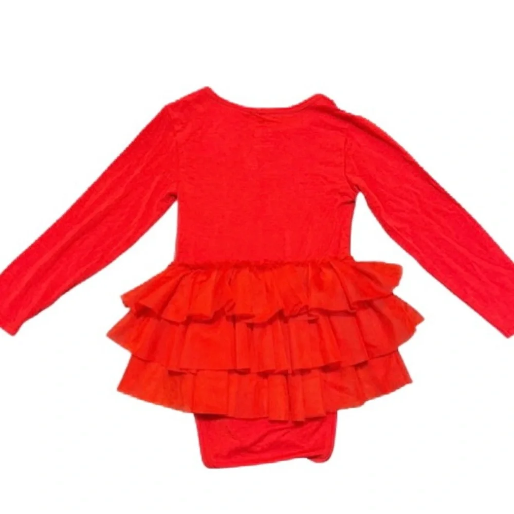 Posh Peanut Bow Onesie With Twirl Tulle Size 2T